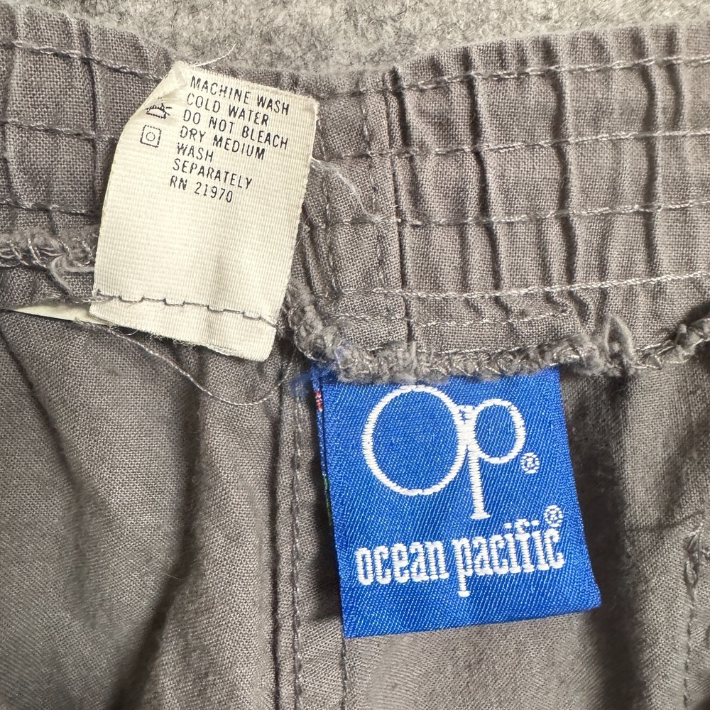 Vintage OP Longriders Shorts Mens Large Gray Cotton Surf Beach - Picture 5 of 11